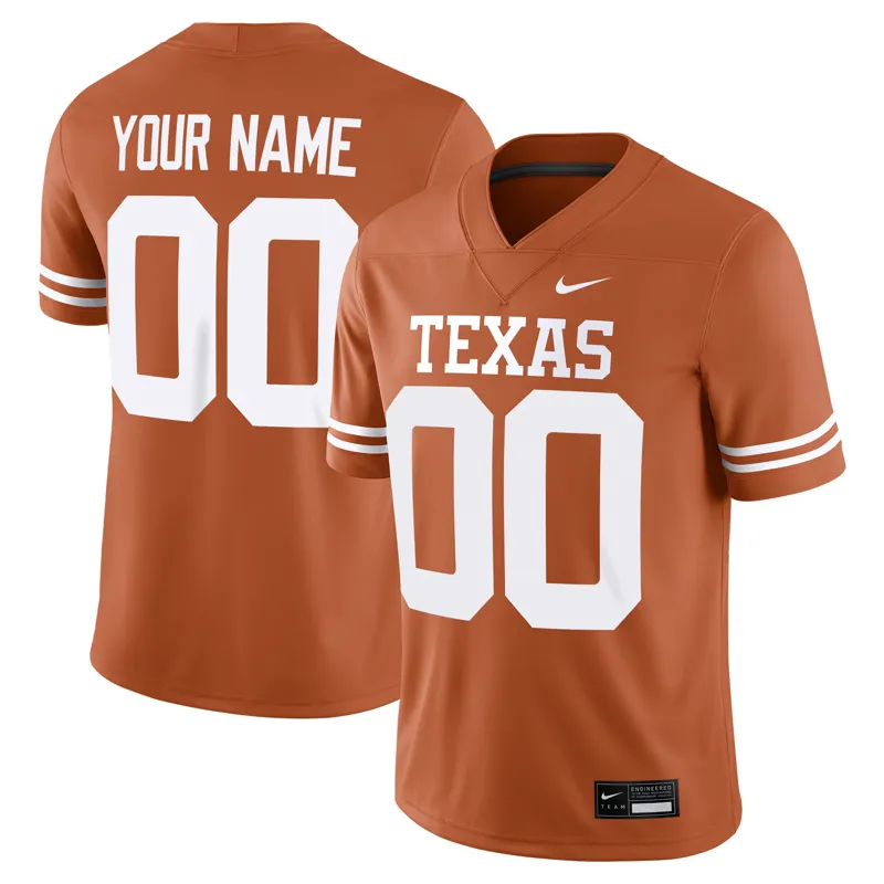 Texas Longhorns Jersey Texas Orange Custom Game Jersey