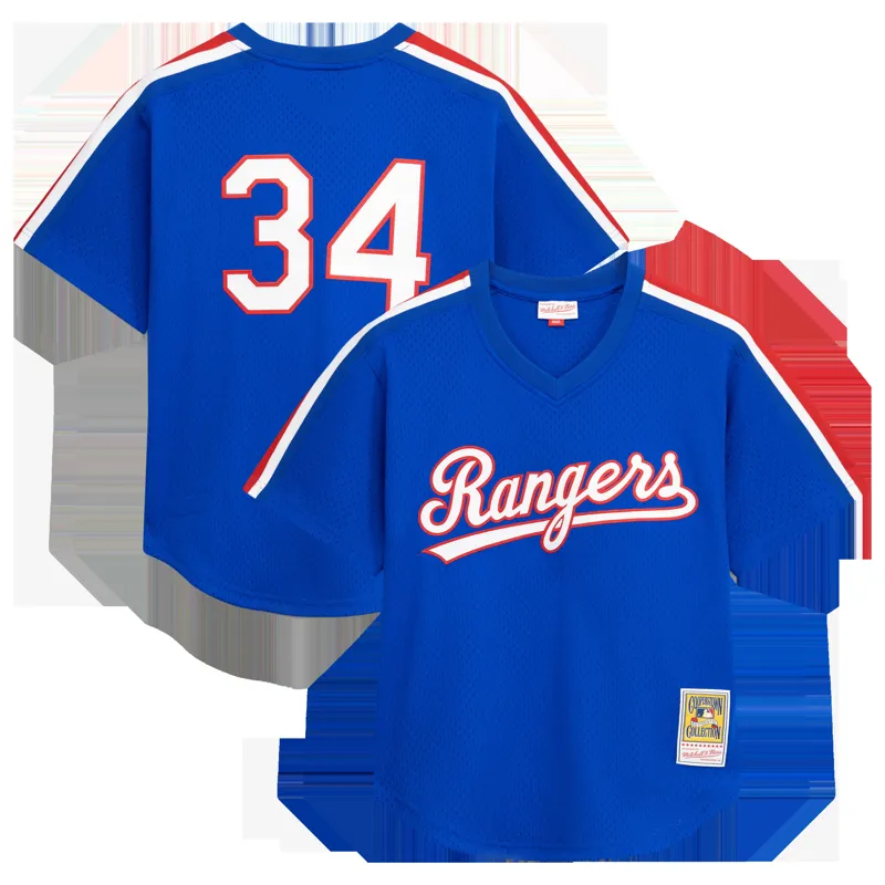 Texas Rangers Jersey Nolan Ryan Royal Big & Tall Cooperstown Mesh Batting Practice Jersey