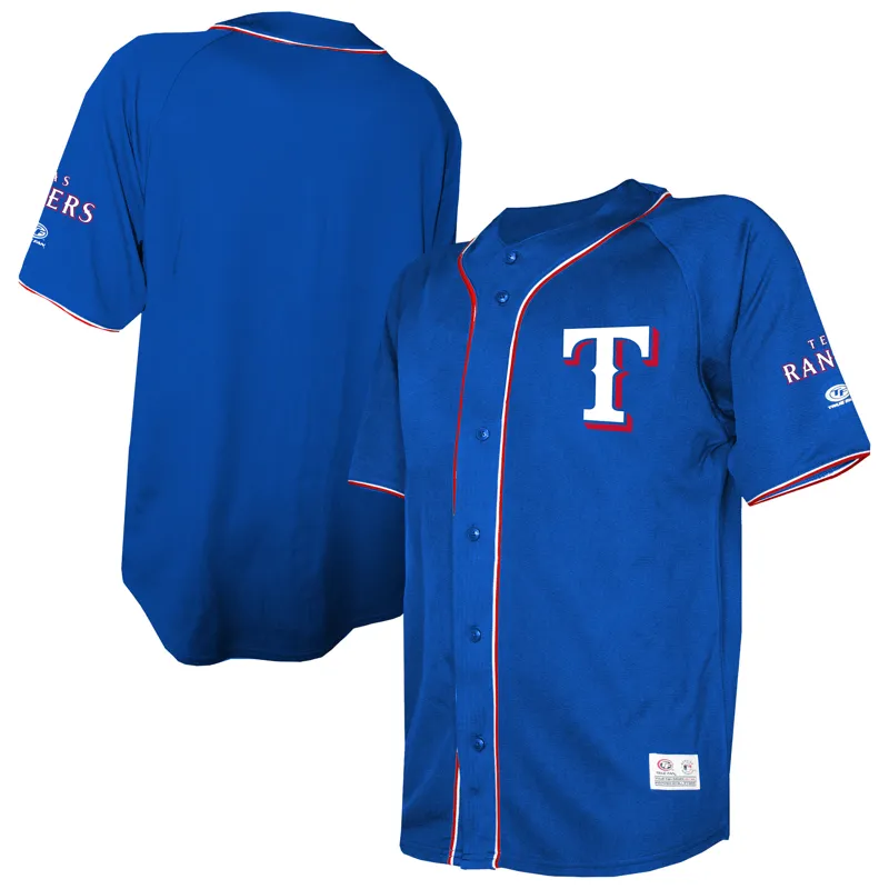 Texas Rangers Jersey Stitches Royal Team Color Full Button Jersey