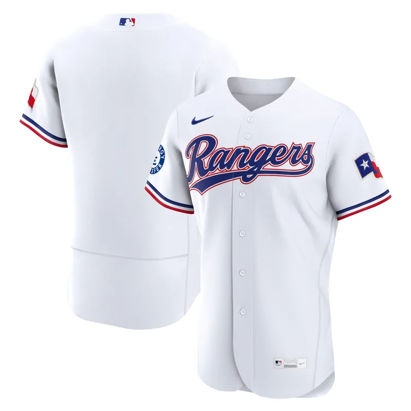 Texas Rangers Jersey White Home Sponsor Patch Jersey