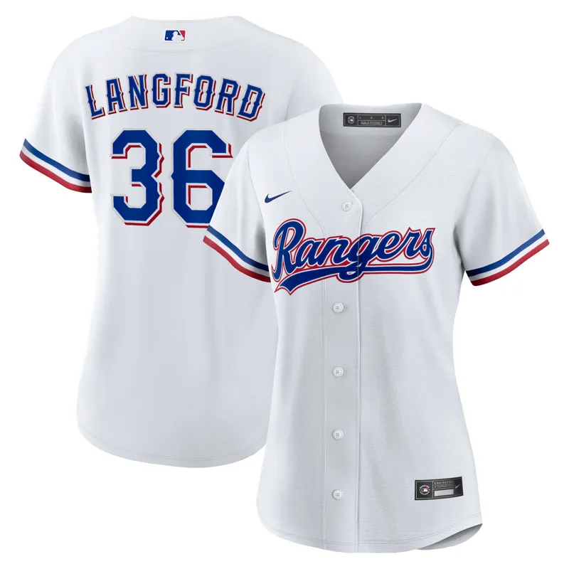 Texas Rangers Jersey Wyatt Langford White Home Jersey - Image 4