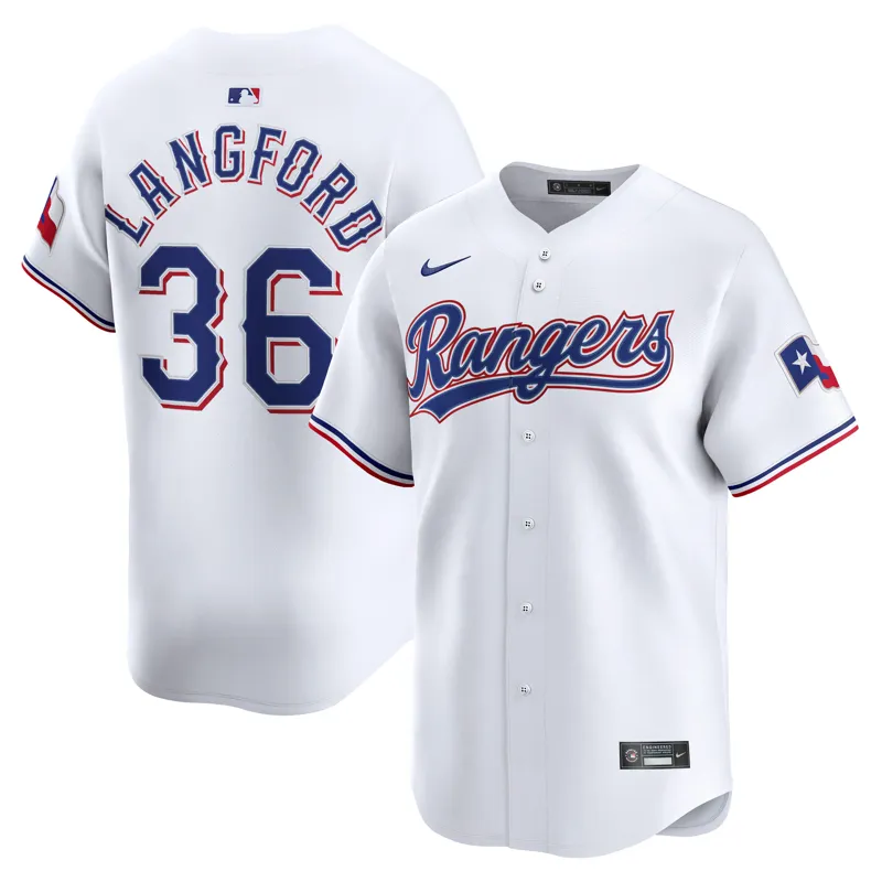 Texas Rangers Jersey Wyatt Langford White Home Jersey - Image 5