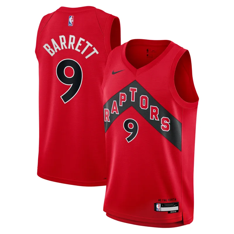 Toronto Raptors Jersey Rj Barrett Red Swingman Icon Edition Jersey