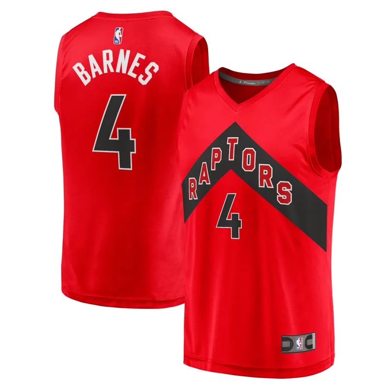 Toronto Raptors Jersey Scottie Barnes Red Fast Break Icon Edition Jersey