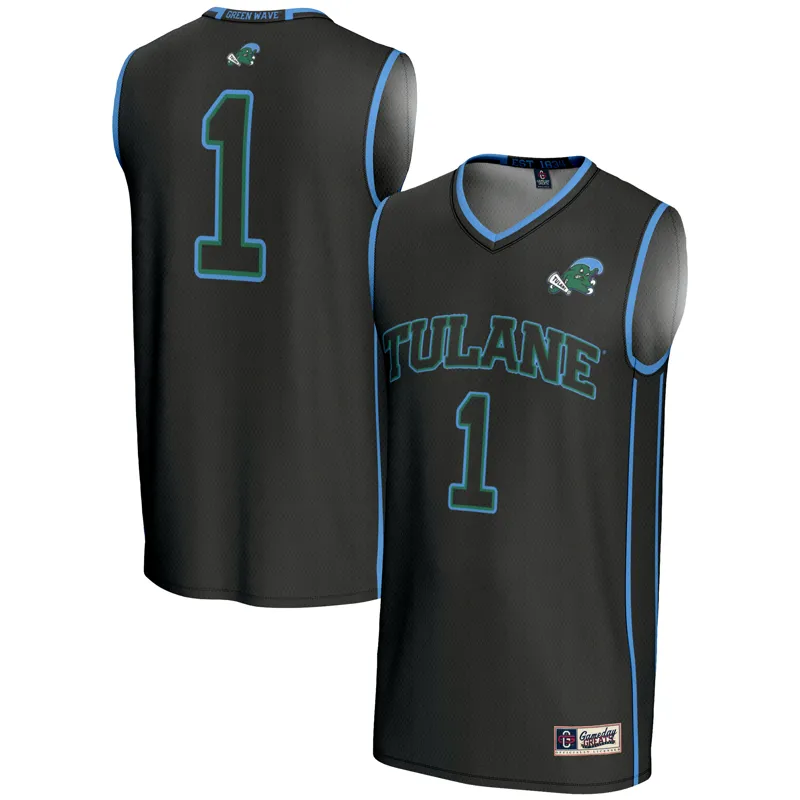 Tulane Green Wave Jersey Gameday Greats #1 Black Lightweight Jersey - Image 2
