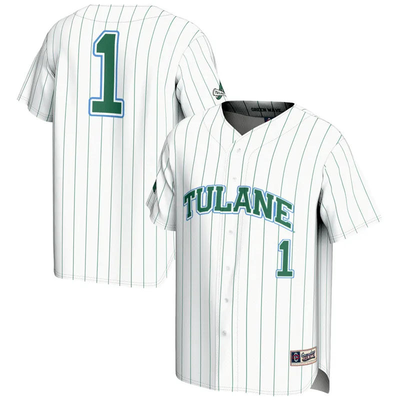 Tulane Green Wave Jersey Gameday Greats #1 White Lightweight Jersey - Image 3