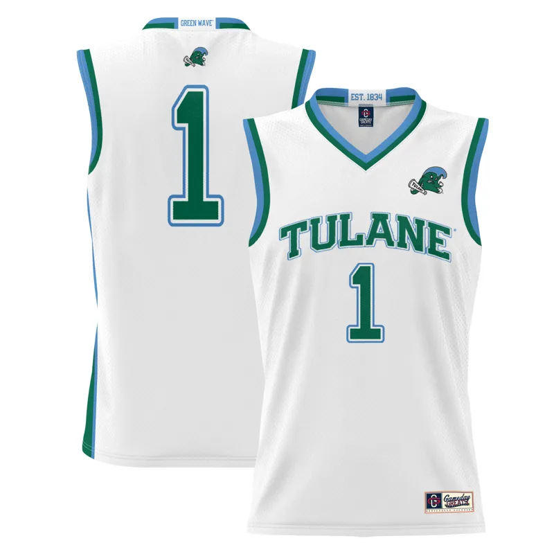 Tulane Green Wave Jersey Gameday Greats #1 White Jersey - Image 4