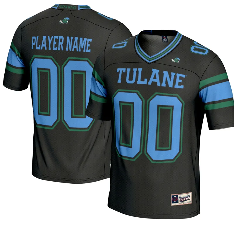 Tulane Green Wave Jersey Gameday Greats Black #1 Lightweight Jersey - Image 2