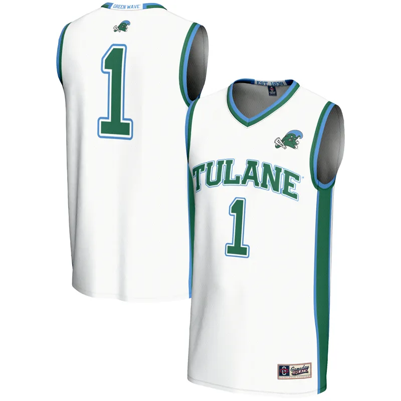 Tulane Green Wave Jersey Gameday Greats White #1 Lightweight Jersey