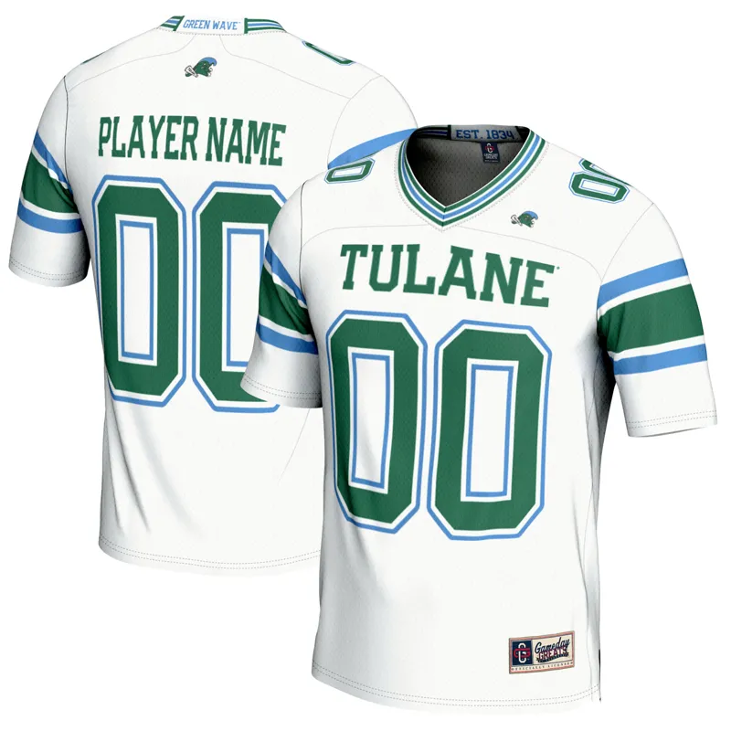 Tulane Green Wave Jersey Gameday Greats White #1 Lightweight Jersey - Image 2