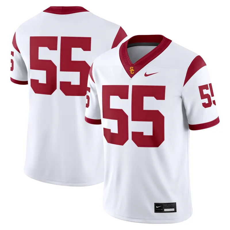 Usc Trojans Jersey #55 White Limited Away Game Jersey