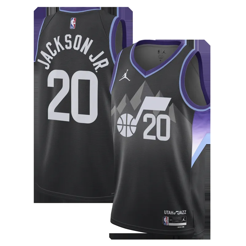 Utah Jazz Jersey Jordan Brand Jaren Jackson Jr Black Swingman Statement Edition Jersey