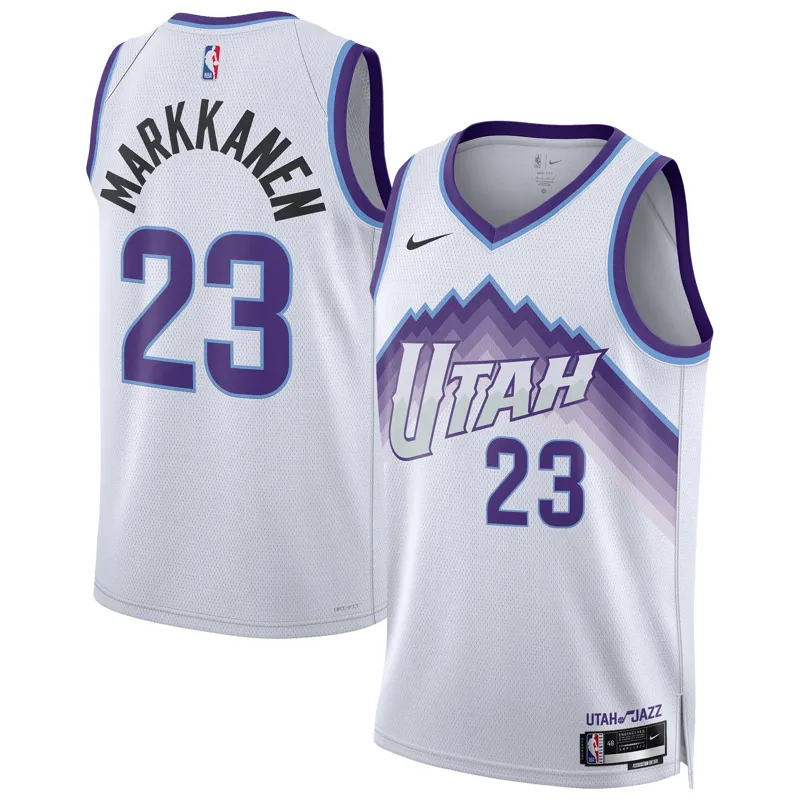 Utah Jazz Jersey Lauri Markkanen Purple Swingman Icon Edition Jersey - Image 4
