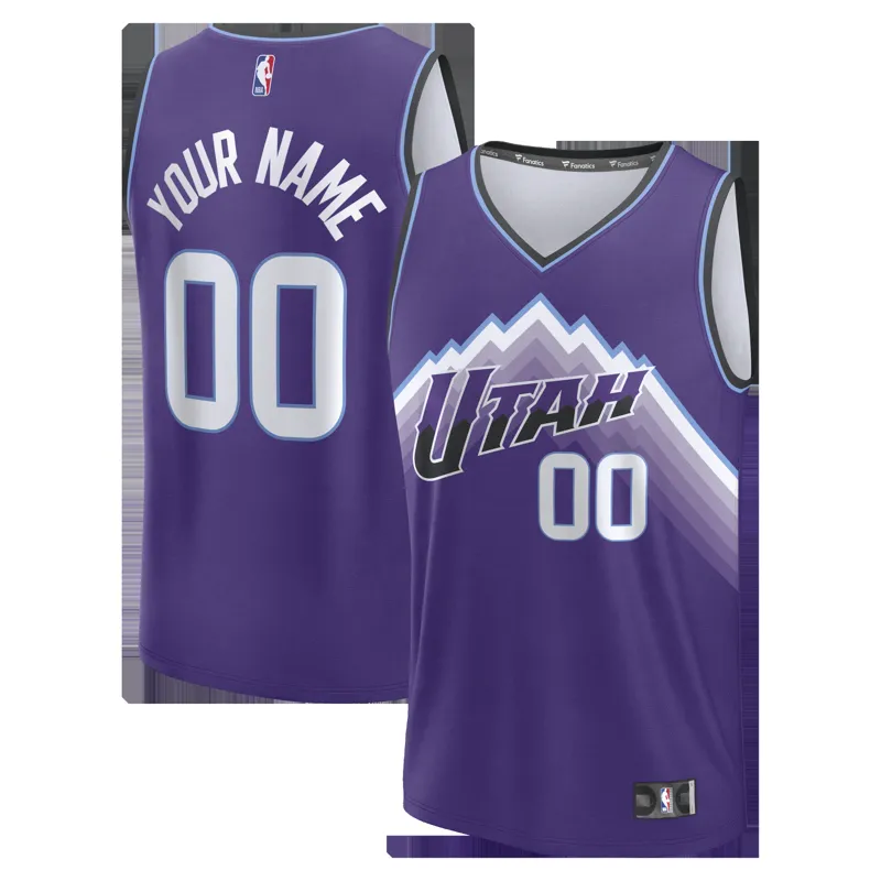 Utah Jazz Jersey Purple Fast Break Custom Icon Edition Jersey