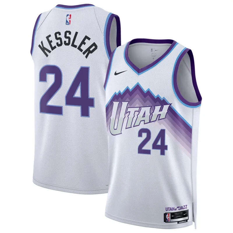 Utah Jazz Jersey Walker Kessler White Swingman Association Edition Jersey