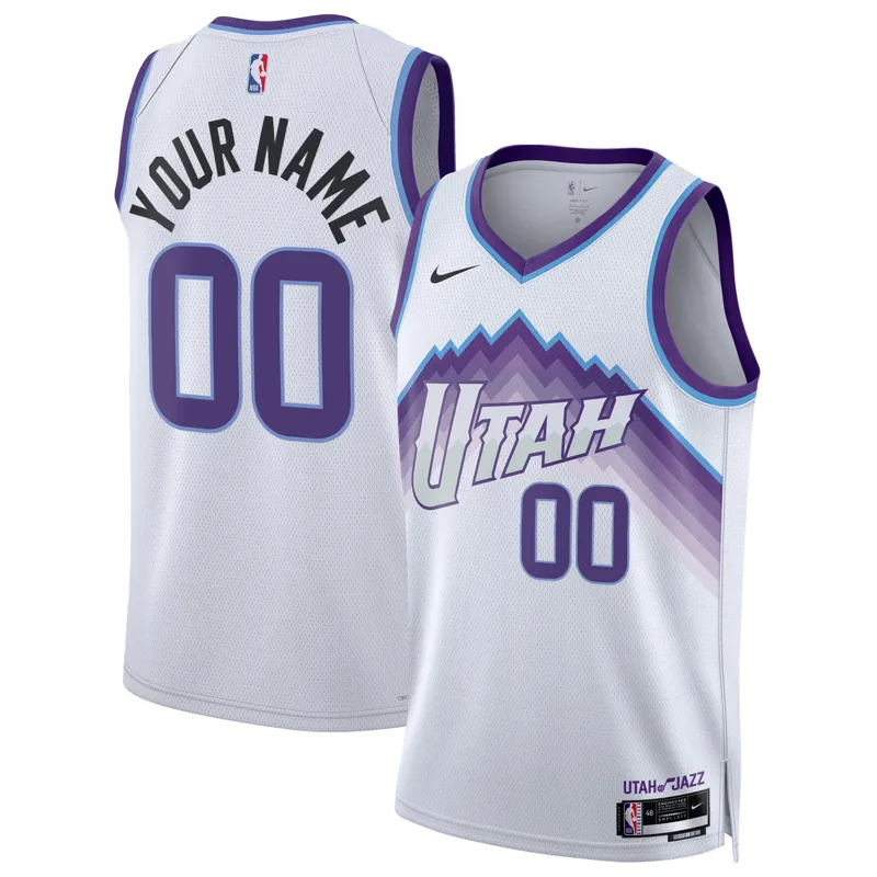 Utah Jazz Jersey White Swingman Custom Association Edition Jersey