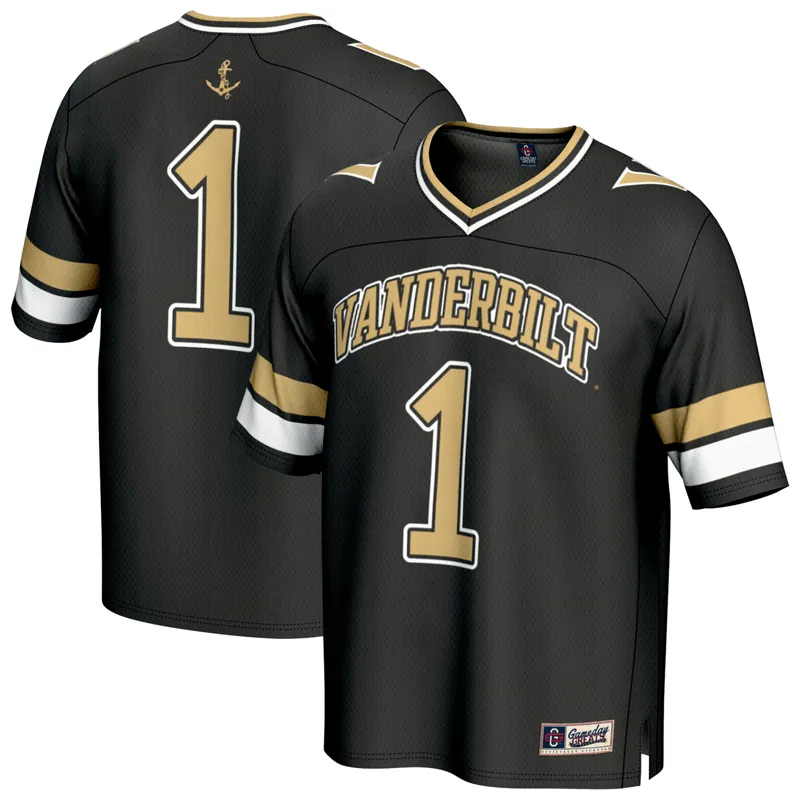 Vanderbilt Commodores Jersey Gameday Greats #1 Black Lightweight Collegiate Jersey