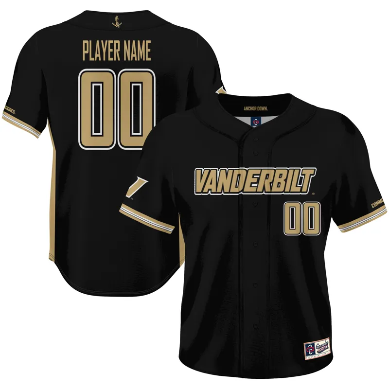 Vanderbilt Commodores Jersey Gameday Greats Black Pick A Player Lightweight Jersey