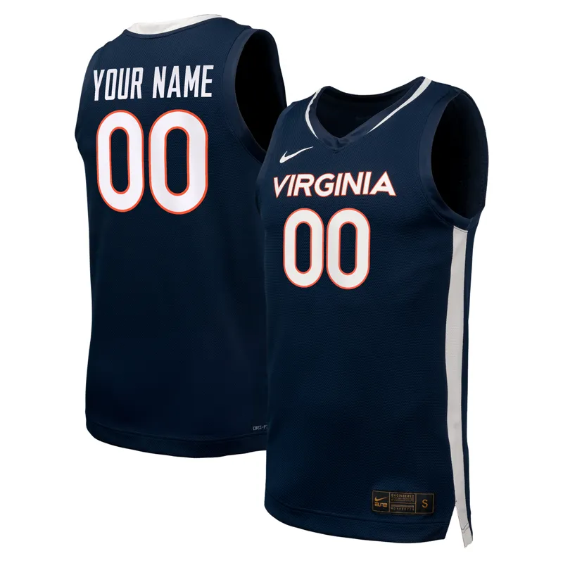 Virginia Cavaliers Jersey Navy Custom Jersey