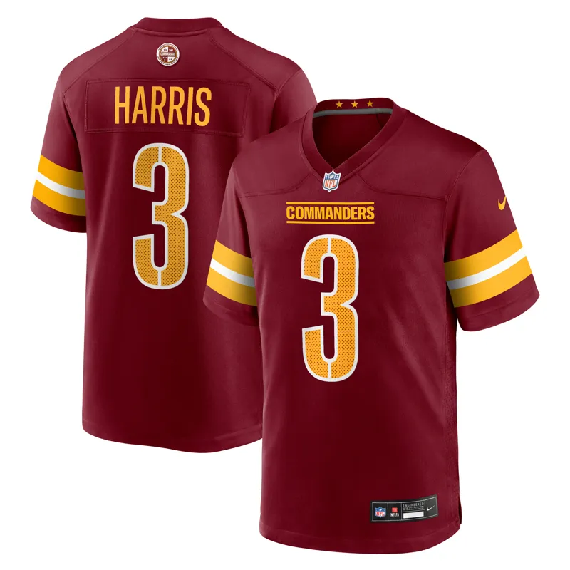 Washington Commanders Jersey Will Harris Burgundy Team Game Jersey