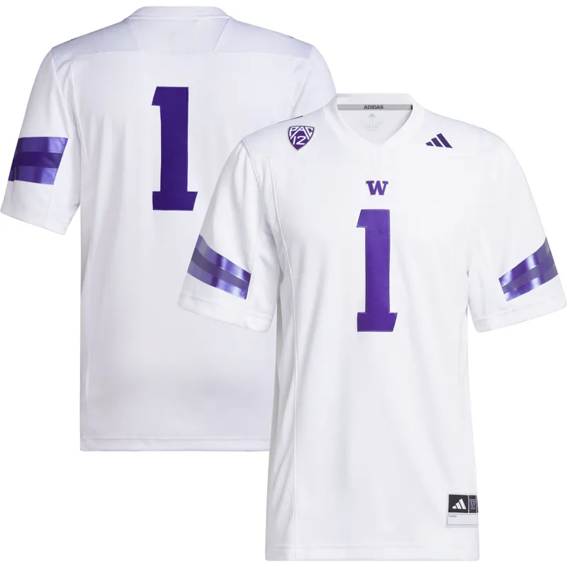 Washington Huskies Jersey #1 White Premier Jersey - Image 2