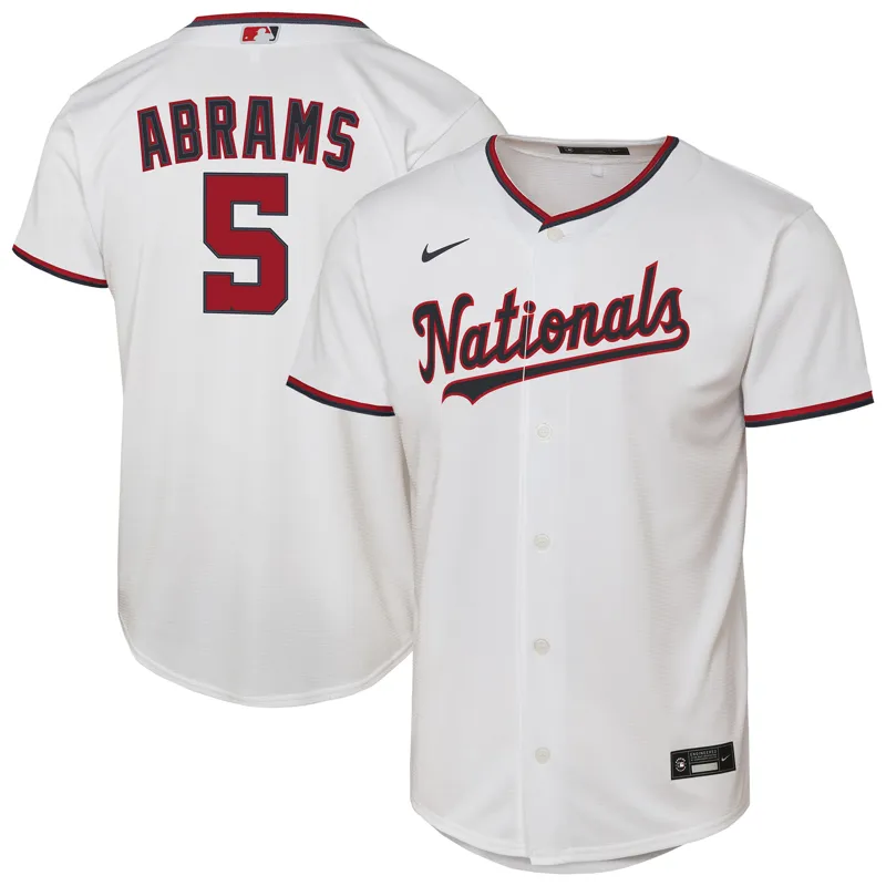 Washington Nationals Jersey Cj Abrams White Home Player Jersey - Image 2