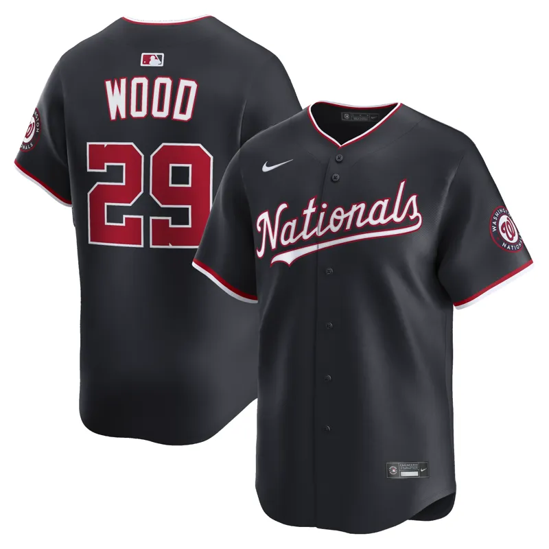 Washington Nationals Jersey James Wood Navy Alternate Limited Player Jersey