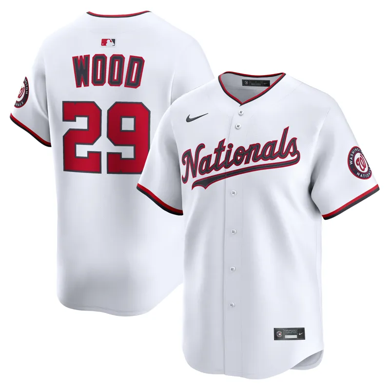 Washington Nationals Jersey James Wood Navy Alternate Limited Player Jersey - Image 4