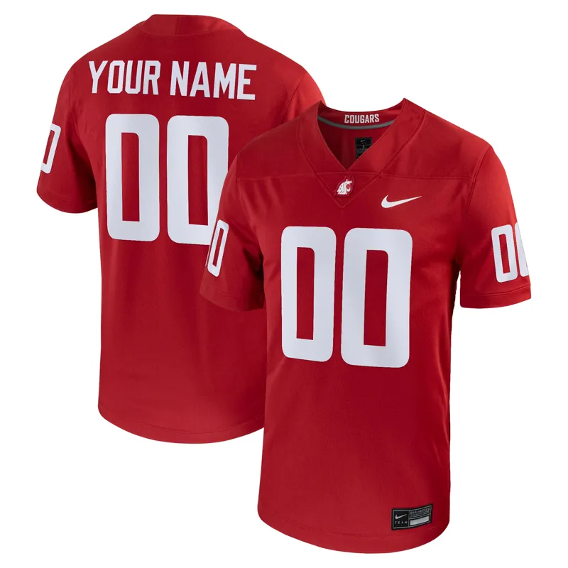 Washington State Cougars Jersey Crimson Custom Game Jersey