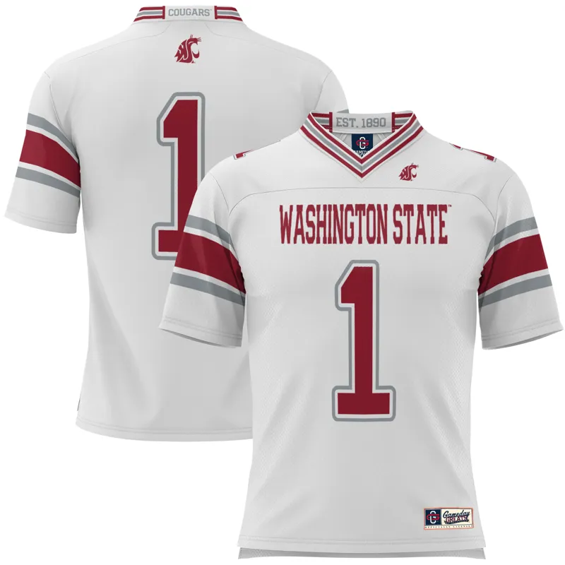 Washington State Cougars Jersey Gameday Greats #1 White Endzone Jersey - Image 4