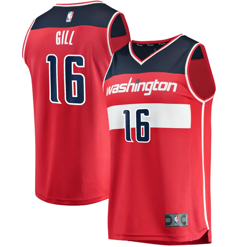 Washington Wizards Jersey Anthony Gill Red Fast Break Icon Edition Jersey