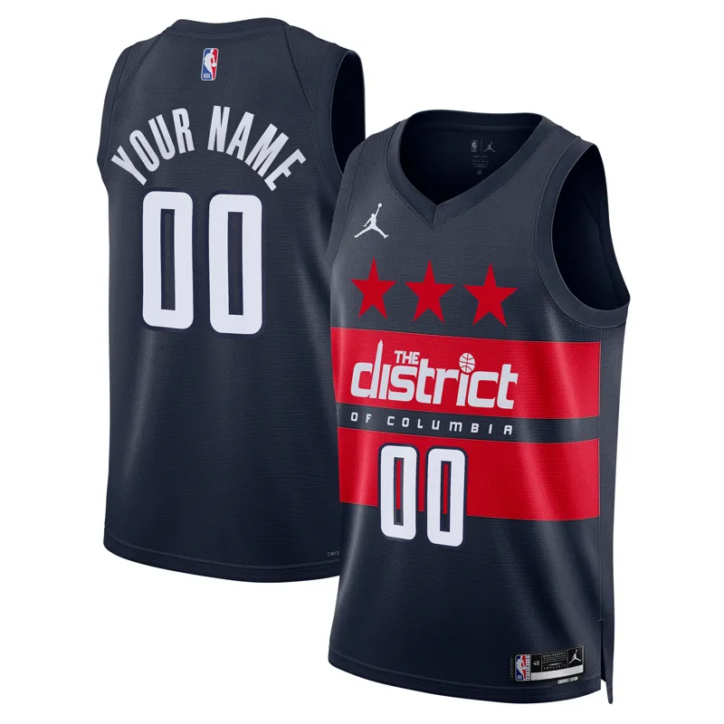 Washington Wizards Jersey Jordan Brand Navy 2024-25 Custom Swingman Statement Edition Jersey