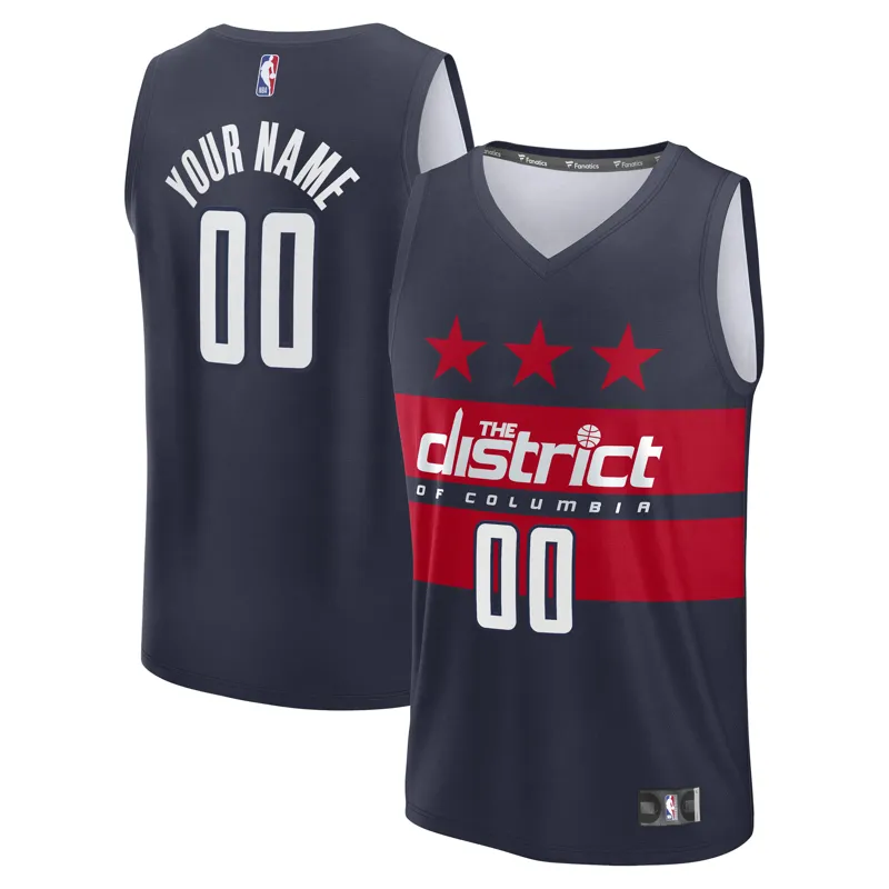 Washington Wizards Jersey Navy Fast Break Custom Statement Edition Jersey - Image 2
