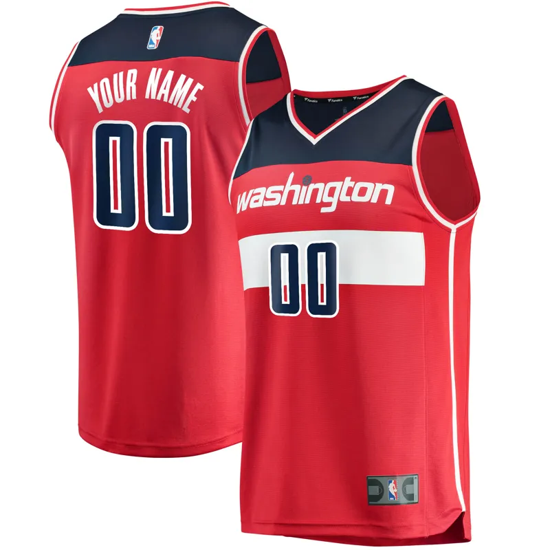 Washington Wizards Jersey Red Fast Break Custom Icon Edition Jersey