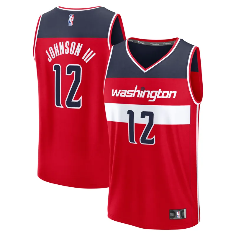 Washington Wizards Jersey Tre Johnson Iii Red 2025 Nba Draft First Round Pick Fast Break Icon Edition