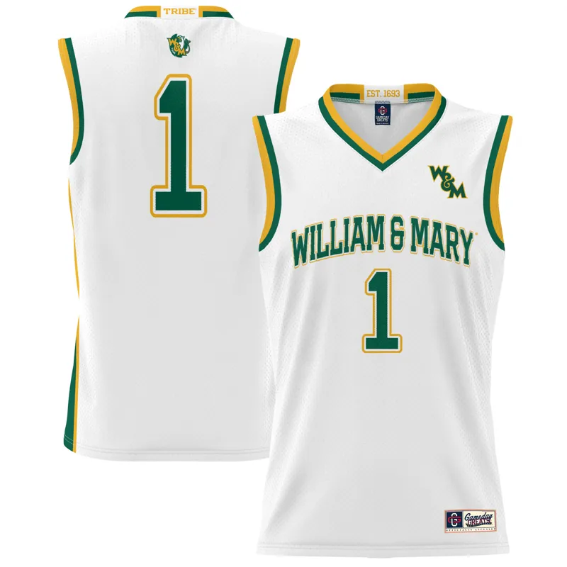 William & Mary Tribe Jersey Gameday Greats #1 White Lightweight Jersey