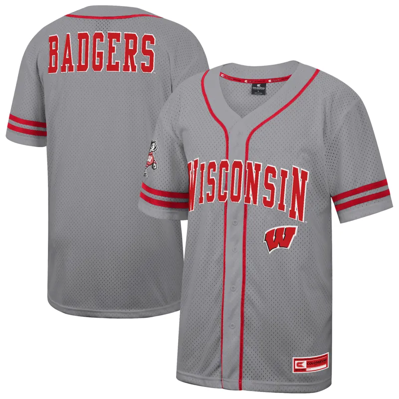 Wisconsin Badgers Jersey Colosseum Gray Free Spirited Jersey