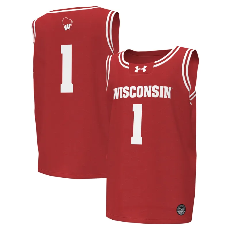 Wisconsin Badgers Jersey Under Armour #1 Red Jersey - Image 3