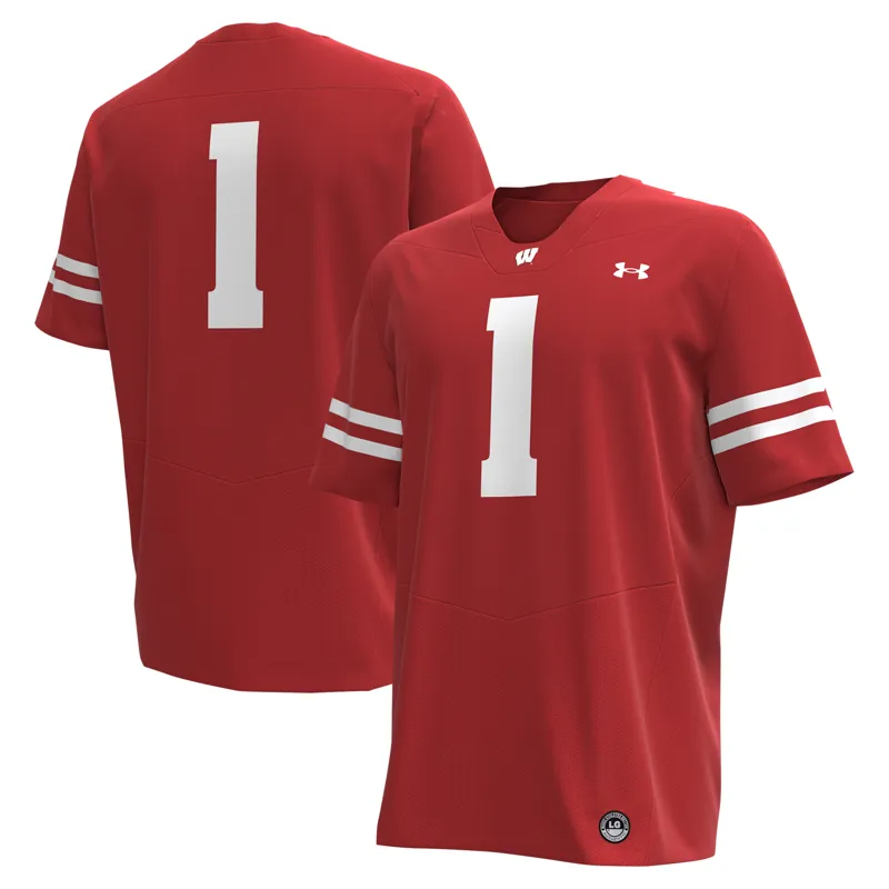 Wisconsin Badgers Jersey Under Armour #1 Red Jersey