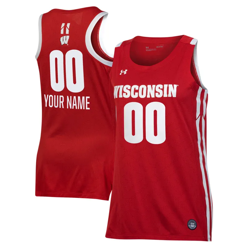 Wisconsin Badgers Jersey Under Armour Red Custom Alternate Jersey - Image 2