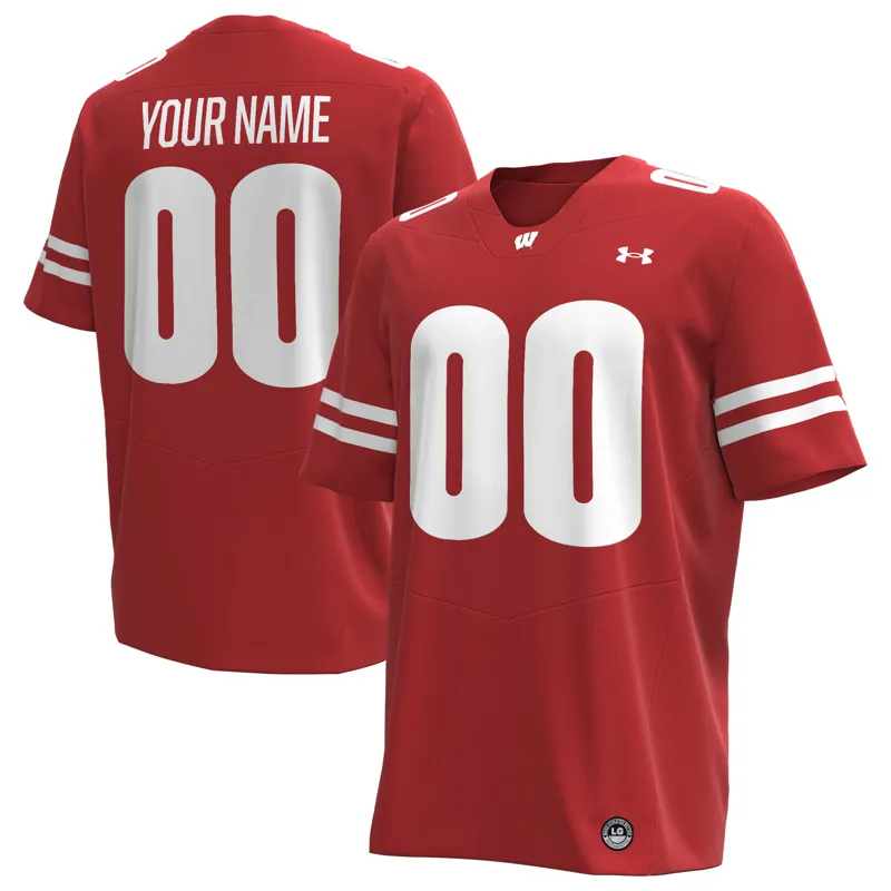 Wisconsin Badgers Jersey Under Armour Red Custom Alternate Jersey - Image 3