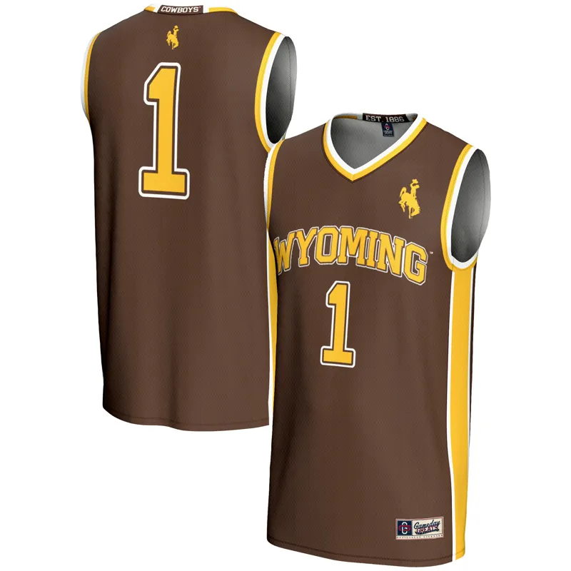 Wyoming Cowboys Jersey Gameday Greats #1 Brown Collegiate Jersey - Image 5
